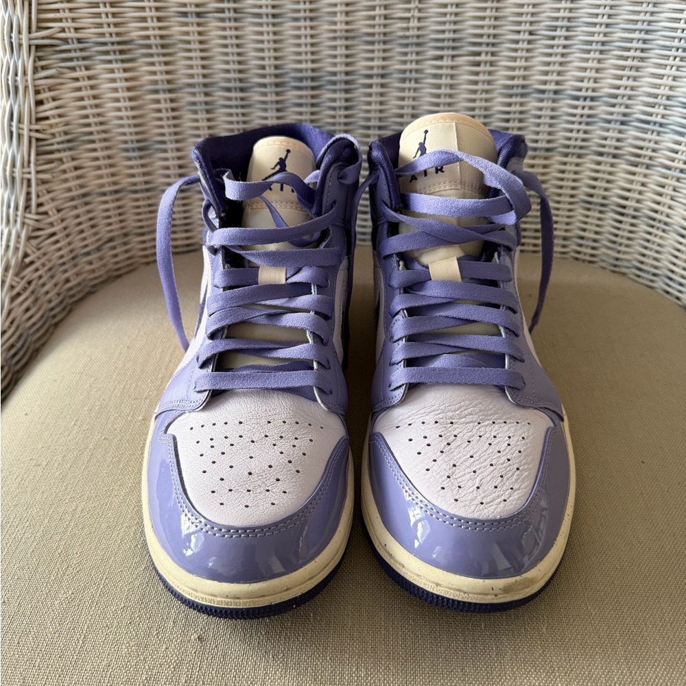 Nike Air Jordan Purple and Cream Sneakers